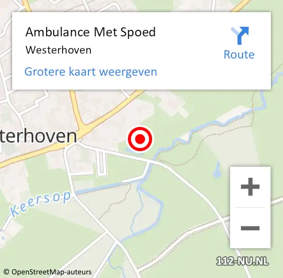 Locatie op kaart van de 112 melding: Ambulance Met Spoed Naar Westerhoven op 4 februari 2024 11:36