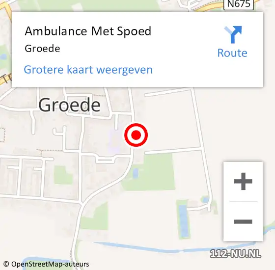 Locatie op kaart van de 112 melding: Ambulance Met Spoed Naar Groede op 4 februari 2024 11:51