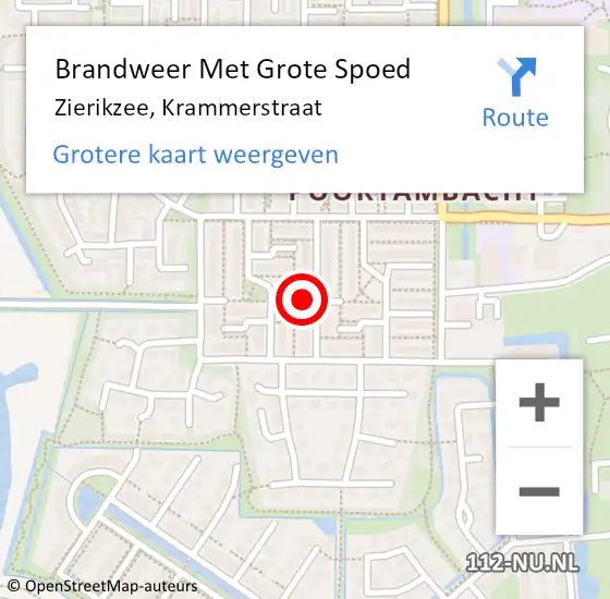 Locatie op kaart van de 112 melding: Brandweer Met Grote Spoed Naar Zierikzee, Krammerstraat op 4 februari 2024 11:51