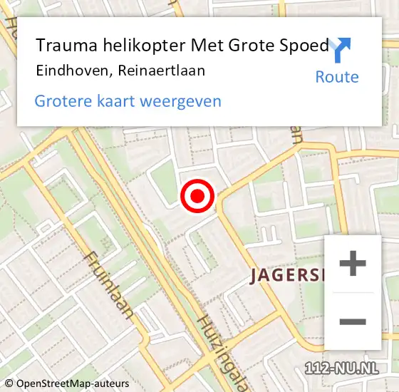 Locatie op kaart van de 112 melding: Trauma helikopter Met Grote Spoed Naar Eindhoven, Reinaertlaan op 4 februari 2024 12:06