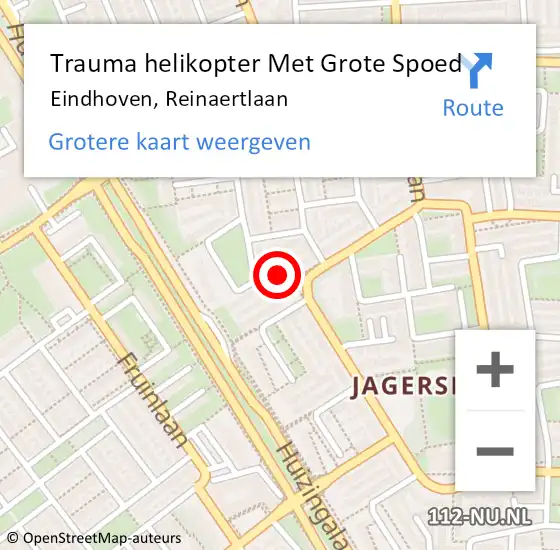 Locatie op kaart van de 112 melding: Trauma helikopter Met Grote Spoed Naar Eindhoven, Reinaertlaan op 4 februari 2024 12:13