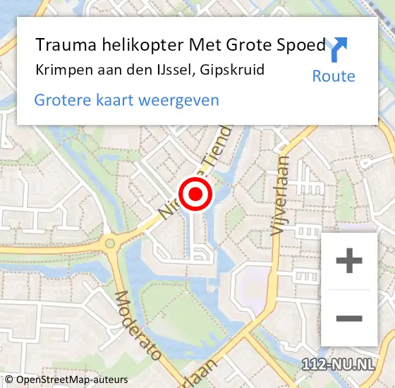 Locatie op kaart van de 112 melding: Trauma helikopter Met Grote Spoed Naar Krimpen aan den IJssel, Gipskruid op 4 februari 2024 12:15