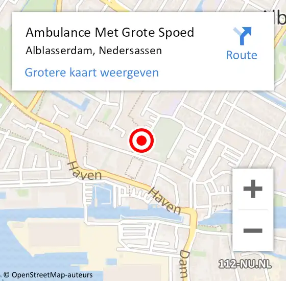 Locatie op kaart van de 112 melding: Ambulance Met Grote Spoed Naar Alblasserdam, Nedersassen op 4 februari 2024 12:15