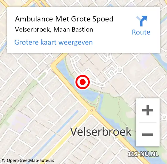 Locatie op kaart van de 112 melding: Ambulance Met Grote Spoed Naar Velserbroek, Maan Bastion op 4 februari 2024 12:31