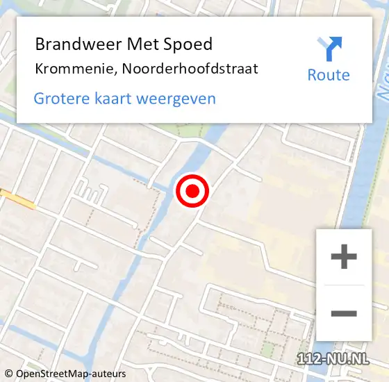 Locatie op kaart van de 112 melding: Brandweer Met Spoed Naar Krommenie, Noorderhoofdstraat op 4 februari 2024 12:46