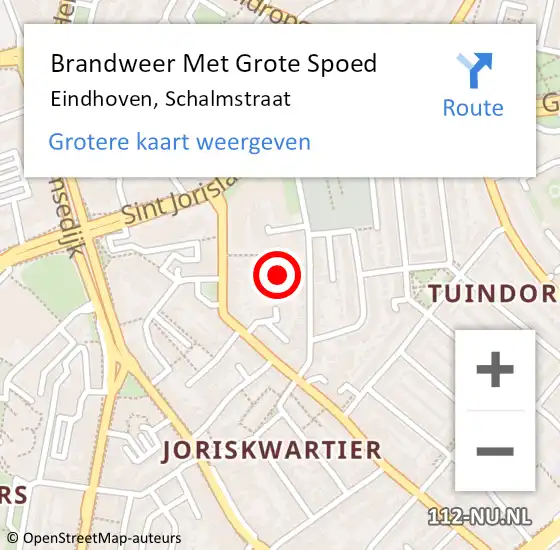 Locatie op kaart van de 112 melding: Brandweer Met Grote Spoed Naar Eindhoven, Schalmstraat op 4 februari 2024 12:52