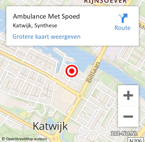 Locatie op kaart van de 112 melding: Ambulance Met Spoed Naar Katwijk, Synthese op 4 februari 2024 13:11