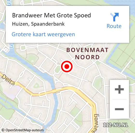 Locatie op kaart van de 112 melding: Brandweer Met Grote Spoed Naar Huizen, Spaanderbank op 24 september 2014 16:33