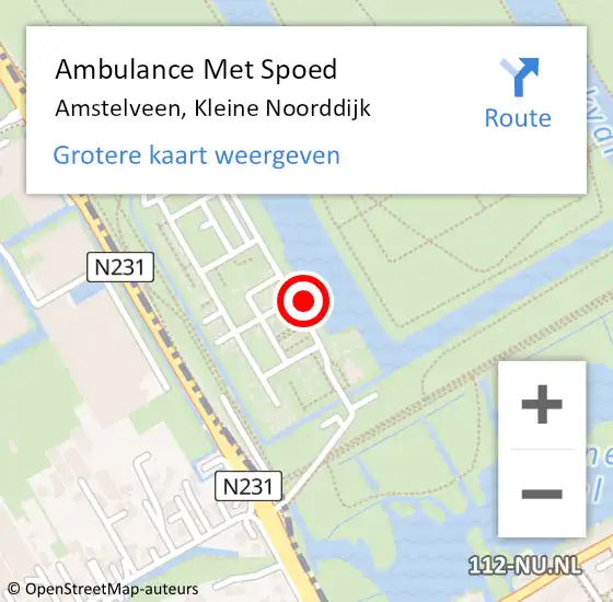 Locatie op kaart van de 112 melding: Ambulance Met Spoed Naar Amstelveen, Kleine Noorddijk op 4 februari 2024 14:15