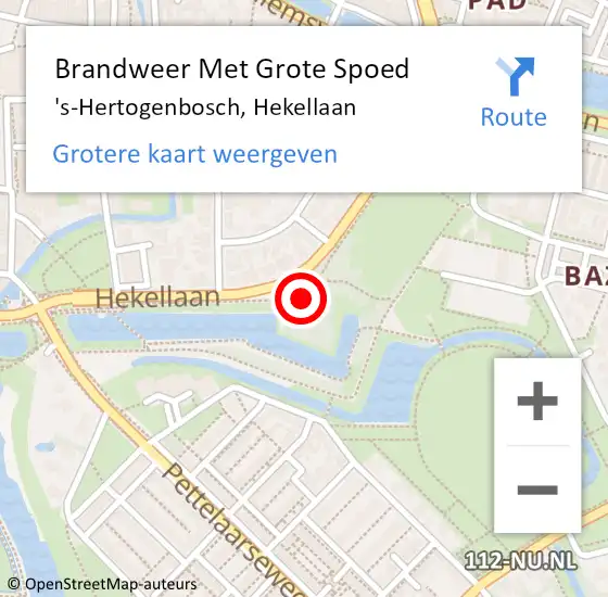 Locatie op kaart van de 112 melding: Brandweer Met Grote Spoed Naar 's-Hertogenbosch, Hekellaan op 4 februari 2024 14:46