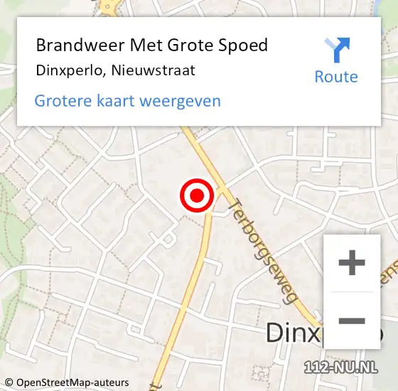 Locatie op kaart van de 112 melding: Brandweer Met Grote Spoed Naar Dinxperlo, Nieuwstraat op 15 oktober 2013 14:45