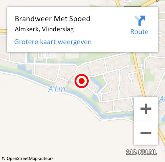 Locatie op kaart van de 112 melding: Brandweer Met Spoed Naar Almkerk, Vlinderslag op 4 februari 2024 16:03