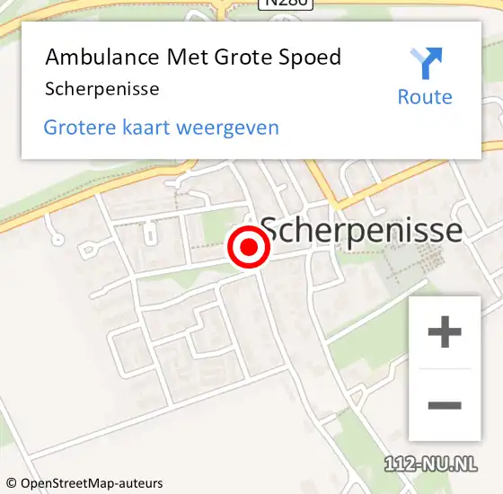 Locatie op kaart van de 112 melding: Ambulance Met Grote Spoed Naar Scherpenisse op 4 februari 2024 16:24