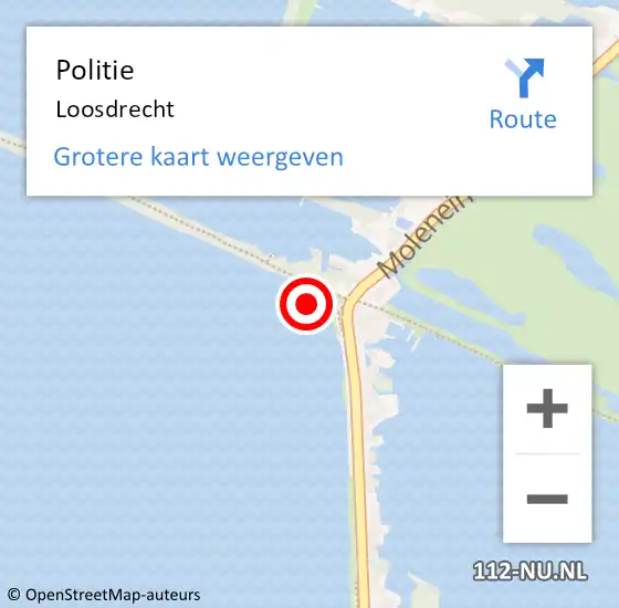 Locatie op kaart van de 112 melding: Politie Loosdrecht op 4 februari 2024 17:05