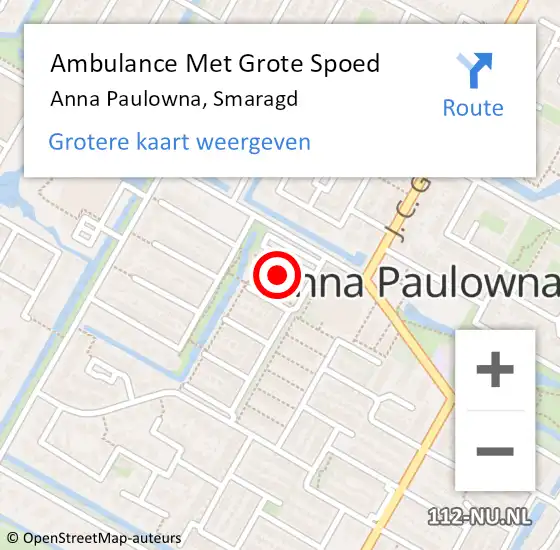 Locatie op kaart van de 112 melding: Ambulance Met Grote Spoed Naar Anna Paulowna, Smaragd op 4 februari 2024 18:05