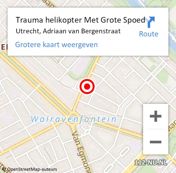 Locatie op kaart van de 112 melding: Trauma helikopter Met Grote Spoed Naar Utrecht, Adriaan van Bergenstraat op 4 februari 2024 18:08