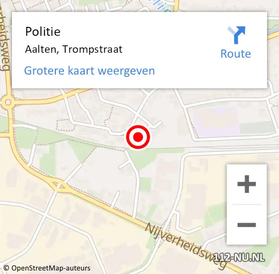 Locatie op kaart van de 112 melding: Politie Aalten, Trompstraat op 4 februari 2024 18:10