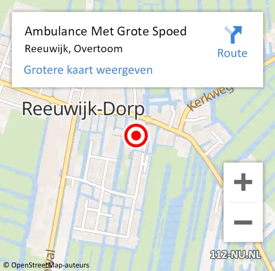 Locatie op kaart van de 112 melding: Ambulance Met Grote Spoed Naar Reeuwijk, Overtoom op 4 februari 2024 18:40