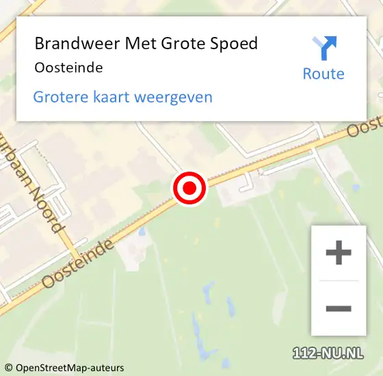 Locatie op kaart van de 112 melding: Brandweer Met Grote Spoed Naar Oosteinde op 24 september 2014 17:02