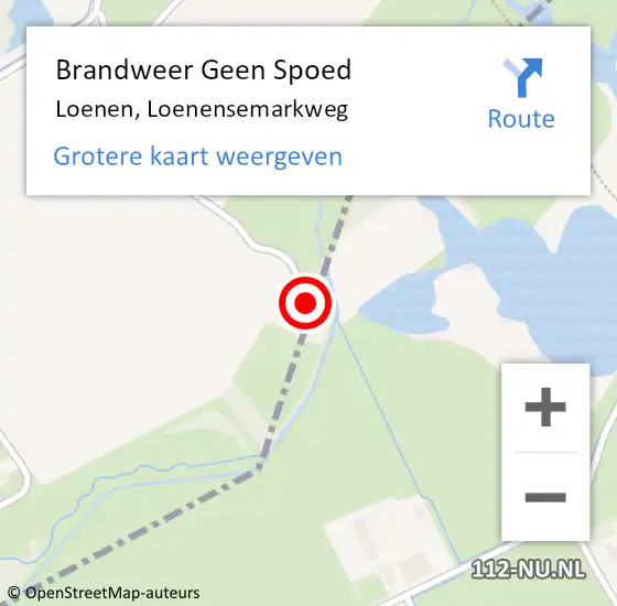Locatie op kaart van de 112 melding: Brandweer Geen Spoed Naar Loenen, Loenensemarkweg op 4 februari 2024 20:52