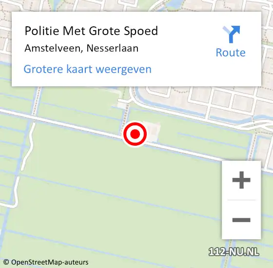 Locatie op kaart van de 112 melding: Politie Met Grote Spoed Naar Amstelveen, Nesserlaan op 4 februari 2024 22:10