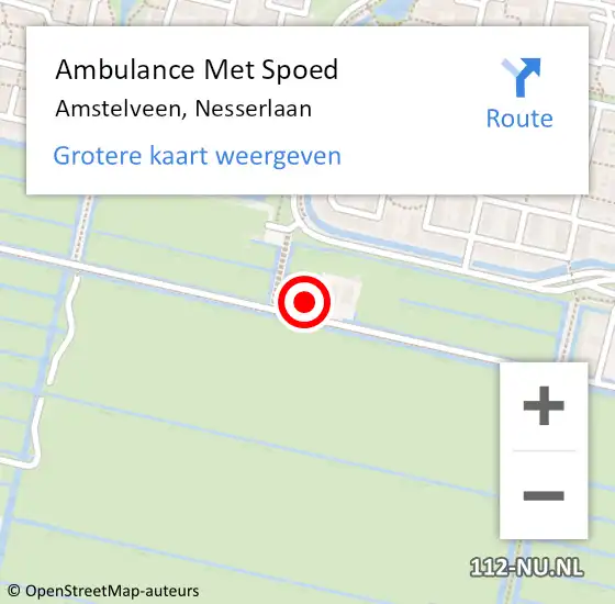 Locatie op kaart van de 112 melding: Ambulance Met Spoed Naar Amstelveen, Nesserlaan op 4 februari 2024 22:30