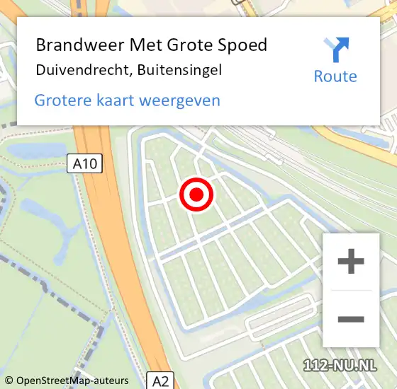 Locatie op kaart van de 112 melding: Brandweer Met Grote Spoed Naar Duivendrecht, Buitensingel op 4 februari 2024 22:32