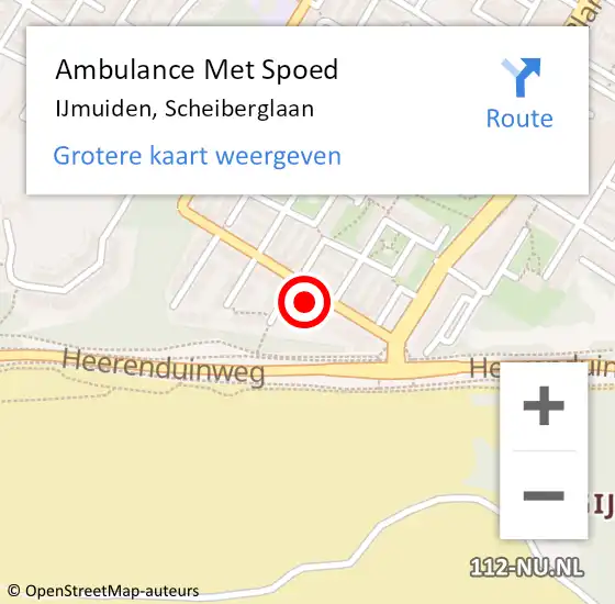 Locatie op kaart van de 112 melding: Ambulance Met Spoed Naar IJmuiden, Scheiberglaan op 4 februari 2024 23:42