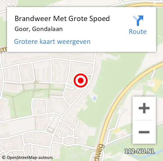 Locatie op kaart van de 112 melding: Brandweer Met Grote Spoed Naar Goor, Gondalaan op 5 februari 2024 00:41