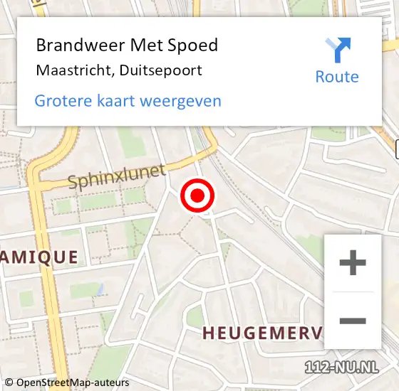 Locatie op kaart van de 112 melding: Brandweer Met Spoed Naar Maastricht, Duitsepoort op 5 februari 2024 01:11