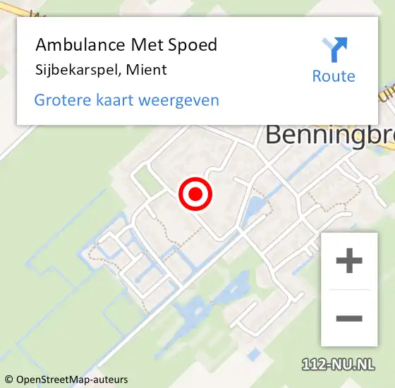 Locatie op kaart van de 112 melding: Ambulance Met Spoed Naar Sijbekarspel, Mient op 5 februari 2024 03:54