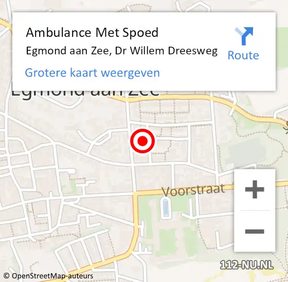Locatie op kaart van de 112 melding: Ambulance Met Spoed Naar Egmond aan Zee, Dr Willem Dreesweg op 5 februari 2024 04:00