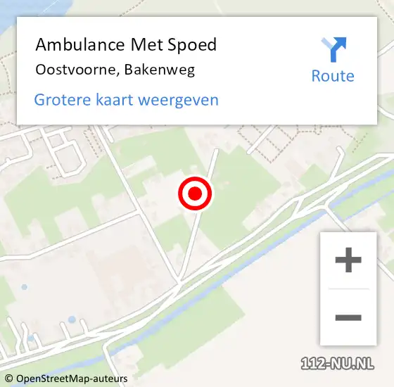 Locatie op kaart van de 112 melding: Ambulance Met Spoed Naar Oostvoorne, Bakenweg op 5 februari 2024 04:53