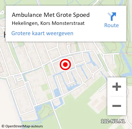 Locatie op kaart van de 112 melding: Ambulance Met Grote Spoed Naar Hekelingen, Kors Monsterstraat op 5 februari 2024 05:13