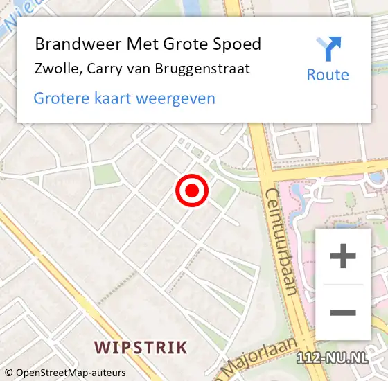 Locatie op kaart van de 112 melding: Brandweer Met Grote Spoed Naar Zwolle, Carry van Bruggenstraat op 5 februari 2024 05:22