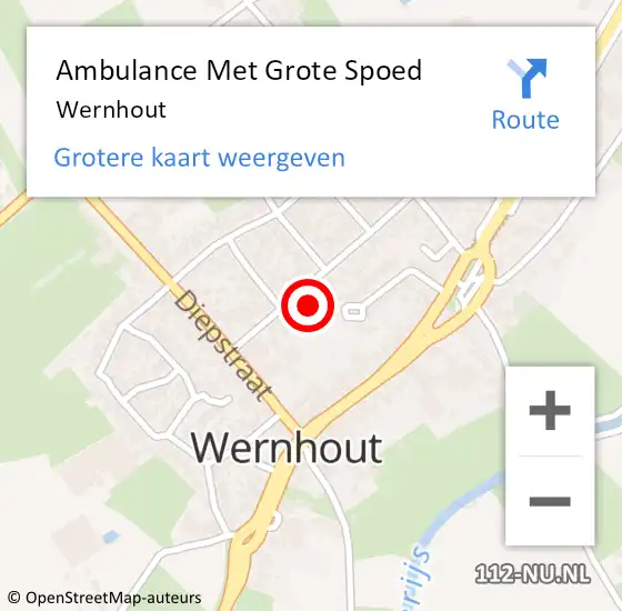 Locatie op kaart van de 112 melding: Ambulance Met Grote Spoed Naar Wernhout op 5 februari 2024 07:28