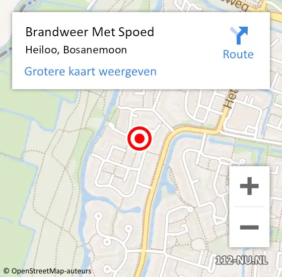 Locatie op kaart van de 112 melding: Brandweer Met Spoed Naar Heiloo, Bosanemoon op 5 februari 2024 07:59