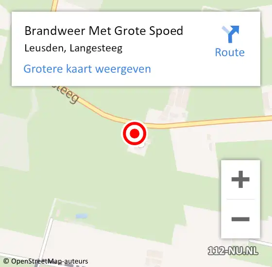 Locatie op kaart van de 112 melding: Brandweer Met Grote Spoed Naar Leusden, Langesteeg op 5 februari 2024 08:05