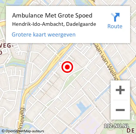 Locatie op kaart van de 112 melding: Ambulance Met Grote Spoed Naar Hendrik-Ido-Ambacht, Dadelgaarde op 5 februari 2024 08:21