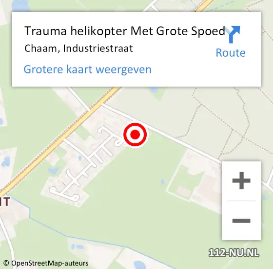 Locatie op kaart van de 112 melding: Trauma helikopter Met Grote Spoed Naar Chaam, Industriestraat op 5 februari 2024 08:21