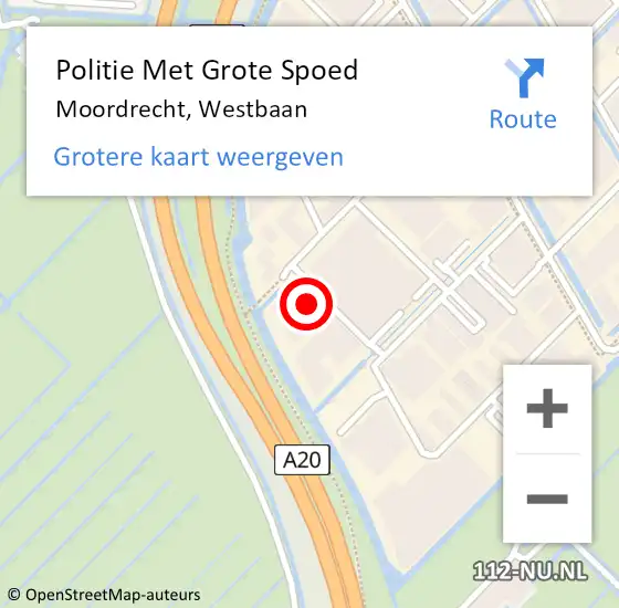 Locatie op kaart van de 112 melding: Politie Met Grote Spoed Naar Moordrecht, Westbaan op 5 februari 2024 08:34