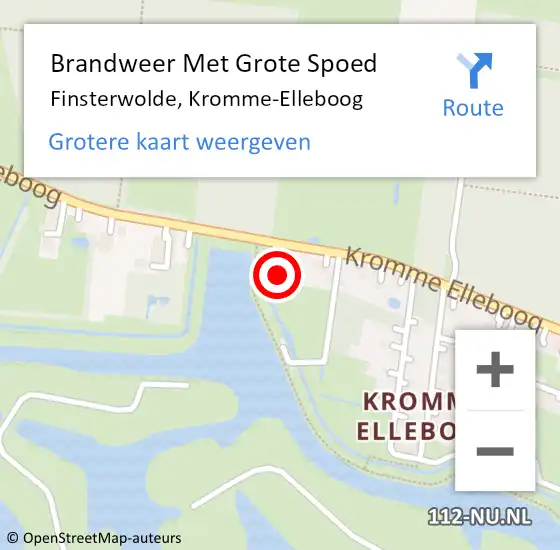 Locatie op kaart van de 112 melding: Brandweer Met Grote Spoed Naar Finsterwolde, Kromme-Elleboog op 24 september 2014 17:50