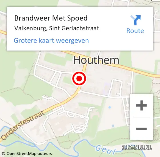 Locatie op kaart van de 112 melding: Brandweer Met Spoed Naar Valkenburg, Sint Gerlachstraat op 5 februari 2024 08:46