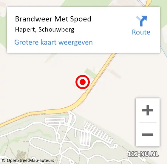 Locatie op kaart van de 112 melding: Brandweer Met Spoed Naar Hapert, Schouwberg op 5 februari 2024 09:24