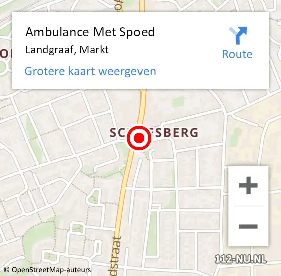 Locatie op kaart van de 112 melding: Ambulance Met Spoed Naar Landgraaf, Markt op 24 september 2014 18:00