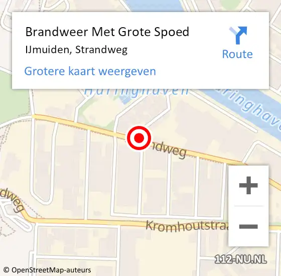 Locatie op kaart van de 112 melding: Brandweer Met Grote Spoed Naar IJmuiden, Strandweg op 5 februari 2024 09:52