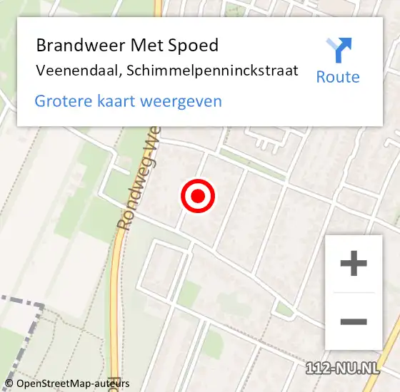 Locatie op kaart van de 112 melding: Brandweer Met Spoed Naar Veenendaal, Schimmelpenninckstraat op 5 februari 2024 10:50