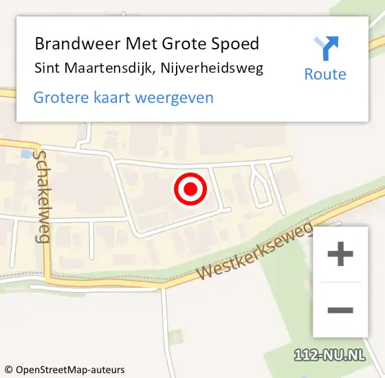 Locatie op kaart van de 112 melding: Brandweer Met Grote Spoed Naar Sint Maartensdijk, Nijverheidsweg op 5 februari 2024 10:56