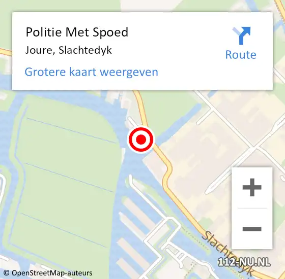 Locatie op kaart van de 112 melding: Politie Met Spoed Naar Joure, Slachtedyk op 5 februari 2024 11:14