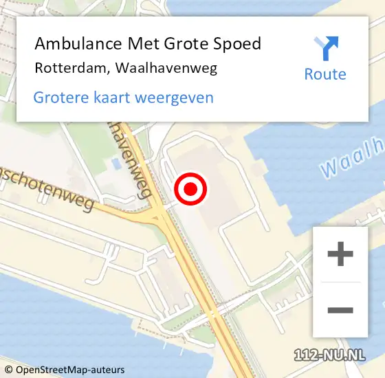 Locatie op kaart van de 112 melding: Ambulance Met Grote Spoed Naar Rotterdam, Waalhavenweg op 5 februari 2024 11:43